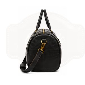 Bolsa de Viaje de Cuero Genuino Negro Premium para Hombre - Bolsa de Gimnasio de Gran Capacidad para Fin de Semana - Product Image 3