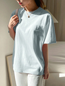 เสื้อยืดโอเวอร์ไซส์ลำลองผู้หญิง ผ้าฝ้าย 100% หนัก 220 GSM คอกลม แขนสั้น สกรีนลายตามสั่ง ไม่หดตัว - Product Image 5