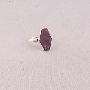 Natural Purple Copper Turquoise <b>Ring</b> 925 Sterling Silver Vintage Style Purple Composite Stone <b>Ring</b> for Women Handcrafted <b>Boho</b> - Product Image 4