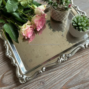 ถาดโลหะทรงกลมตกแต่งด้วยขอบที่ตัดออกเหมาะสำหรับเวลาน้ำชาและการแสดงสินค้าในปริมาณมาก - Product Image 4