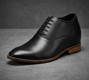 Zapatos Oxford de Hombre con Tacón Oculto y Cordones, Estilo Wingtip, Tacón Apilado, Formales de Negocios, Aumentan la Estatura, para Verano, Oficina, Boda, Ceremonia - Product Image 1