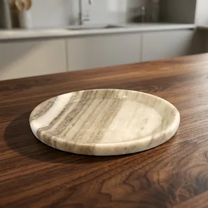 Round Marble Storage Bowl Minimalist Design Durable Indoor Tabletop Accessory for Bathroom All Seasons - Product Image 4