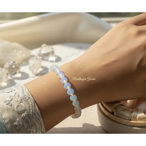 Wholesale Handcrafted Opalite Serenity <b>Bracelet</b> Natural Opalite (Crafted Stone) Beaded <b>Healing</b> Crystals Unique Shape Pattern - Product Image 4
