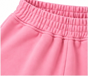 Shorts taille haute roses pour femme Index avec taille élastique et poches, style sportif, en tissu tricoté respirant - Product Image 5