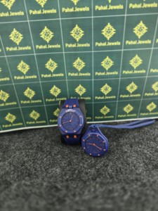 Reloj de Cuarzo Vintage de Lujo para Hombre, Azul, Redondo, con Correa de Plástico, Esfera Analógica, Sin Resistencia al Agua, Estilo Deportivo, Caja de 40 mm - Product Image 2