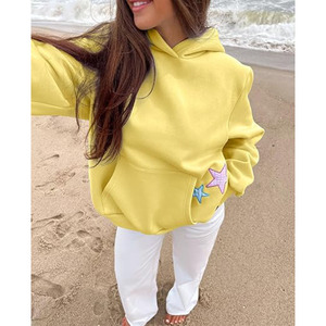 Sudadera con Capucha Oversize para Mujer con Bordado de Estrella, Estilo Y2K, Manga Larga, Forro Polar, para Otoño - Product Image 2