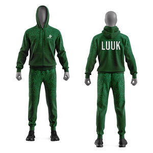 Custom Teamwear Geometric Tracksuit <b>Set</b> Unisex Hooded Jacket and Pants for Sports and Travel - Product Image 3