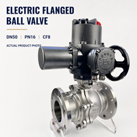 Vanne à boisseau sphérique électrique Ex-Mark à commande manuelle DN50 PN16 CF8 en acier inoxydable à bride pour le contrôle à distance des pipelines