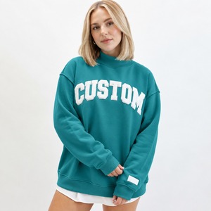 Sweat-shirt à col montant pour femme, design OEM de haute qualité, coupe ample et décontractée, manches longues, en tissu polaire doux et coton. - Product Image 6