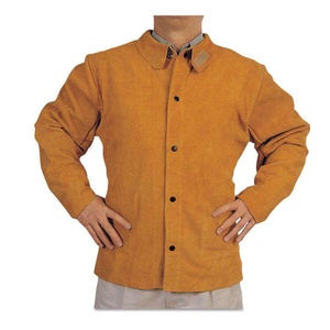Premium Cowhide Split Leather <b>Jacket</b> for Welder Safety Heavy Duty Industrial Safety Welding <b>Jacket</b> for <b>Spark</b> and Heat Protection - Product Image 1