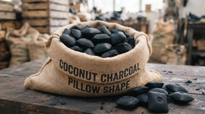 Charbon de bois noir en briquettes, fabriqué à la machine, en forme de coussin, à base de coque de noix de coco, combustible pour barbecue, haute valeur calorifique, pour grils et camping en extérieur - Product Image 4