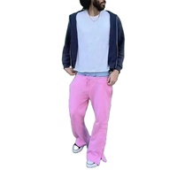 Pantalon de jogging léger en molleton à double taille avec bandes latérales, séchage rapide, pour homme, style streetwear ample
