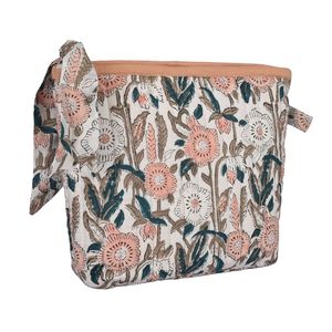 Jaipur Fashion Handblock Printed Cotton Insulated Crossbody Adjustable <b>Sling</b> <b>Bag</b> with Floral Print Zipper Closure Made Rajasthan - Product Image 2
