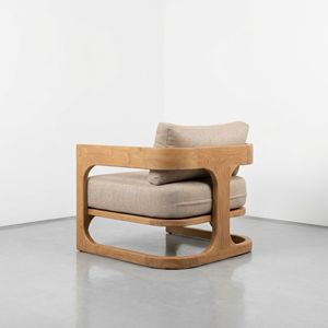 Commercial Grade Solid Teak Accent Easy <b>Chair</b> Japandi Minimalist <b>Club</b> <b>Chair</b> for Restaurant Hotel Patio Indonesia SVLK Factory - Product Image 5
