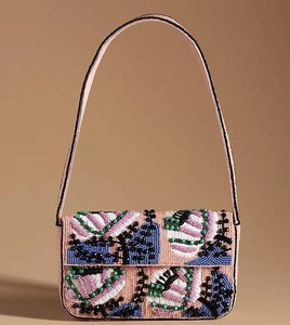 Sac à bandoulière/sac croisé ethnique fait main, brodé de perles, imprimé en typographie, moderne, de luxe, pour soirée, fête, mariage - Product Image 1
