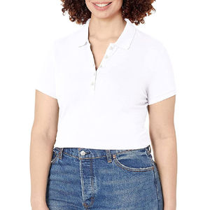 Polo de algodón de la mejor calidad con logotipo bordado personalizado para mujer, ropa deportiva informal de marca, polo de moda urbana para mujer - Product Image 1