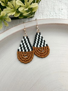Pendientes de cuentas bordadas a mano de diseñador, accesorios de moda de lujo, étnicos, tradicionales y modernos, joyería para mujer - Product Image 6