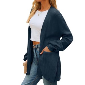 Cárdigan holgado personalizado para mujer, de punto grueso y pesado, con bolsillos, estilo holgado, cálido, para invierno - Product Image 3