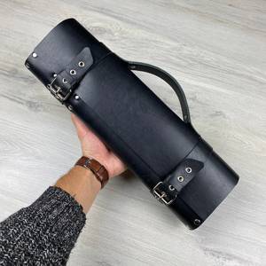 Porte-couteaux de cuisine professionnel en cuir de vache véritable avec logo personnalisé, sac en cuir pour couteau de chef LKR-0229 - Product Image 3