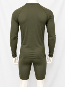 Haut de compression à manches longues pour homme AFI, vert olive, polyester/nylon 120g, imprimé par sublimation, séchage rapide, logo avant, adulte - Product Image 3