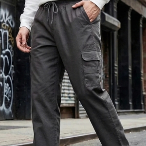 Pantalon cargo homme anti-plis, nouveau style 2026, teint uni, léger, avec confort et flexibilité supérieurs - Product Image 1