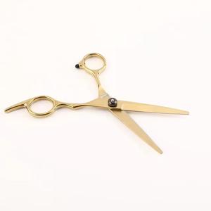 Ensemble de ciseaux de coiffure professionnels, acier inoxydable doré, pour droitiers, légers, réutilisables, ciseaux à effiler, coupe droite - Product Image 6