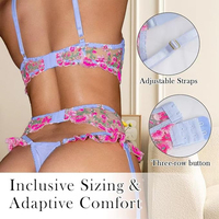 Nouvelle Collection 2026 : Ensemble de Lingerie Rouge en Dentelle Sans Armature et Sans Coutures, Soutien-Gorge Halter à Bretelles, Porte-Jarretelles et Culotte pour Femme