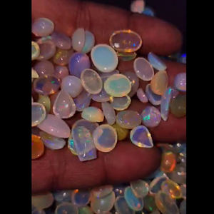 180 pièces d'opale éthiopienne naturelle 10mm à 17mm ovale poire Cabochon 372 Cts Lot Iroc ventes qualité blanc opale pierres précieuses cabine US $196 - Product Image 1