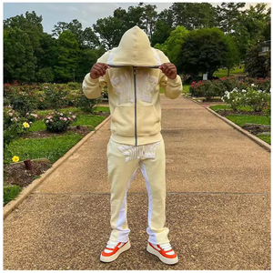 Conjunto Deportivo de Dos Piezas para Hombre, Personalizado con Logotipo OEM, de Forro Polar para Invierno, con Sudadera con Capucha y Pantalones Acampanados - Product Image 2