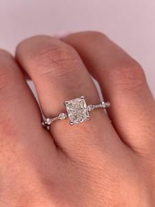 Moissanite Cushion Cut Diamond Engagement Classic <b>Ring</b> For Women's original 925 Silver For Bridal Promise Gift For Lovers - Product Image 2