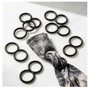 Ensemble d'anneaux et de supports à serviettes en métal, forme ronde, design personnalisé, écologique, style classique pour la maison et la restauration - Product Image 1