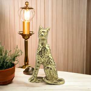 19.5cm H X 8cm W X 13cm L Aluminium Leopard Figurine Sculpture Handmade Eco-Friendly Animal <b>Decor</b> Tabletop Modern Design Living - Product Image 6