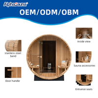 Vente de fabricants de saunas, spa à domicile, baignoire ronde finlandaise, sauna en bois en forme de tonneau pour l'extérieur avec véranda