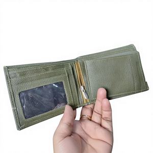 Premium Customized Open Closure Gents Purse <b>Wallet</b> Genuine Cow Calf <b>Leather</b> Embroidery Waterproof Fashion Style for Export - Product Image 1