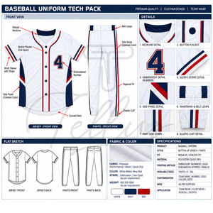 Uniformes de Béisbol de Alta Calidad para Equipos, Ropa Deportiva, Uniformes de Béisbol en Grandes Cantidades, Fáciles de Usar - Product Image 4