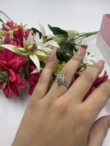 แหวนลาบราโดไรต์ธรรมชาติ ทำมือ ชุบเงิน เครื่องประดับสำหรับผู้หญิง - Product Image 4