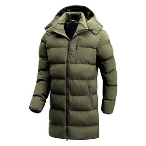 Manteau d'hiver pour homme, veste longue matelassée, parka imperméable pour le ski, vêtement d'extérieur épais et isolé avec capuche amovible, chaud pour le temps froid - Product Image 1