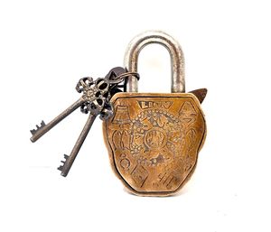 Handcrafted Metal Lion Design <b>Padlock</b> with 2 Keys Decorative Vintage Lock Gift for Home Office Cabinet Door - Product Image 2
