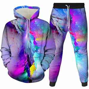 Ensemble de survêtement de luxe personnalisé pour hommes, en molleton technique de haute qualité, respirant, imprimé, sublimé, pour le jogging - Product Image 2