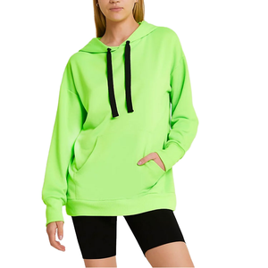 Sweat à capuche oversize en polaire pour femme, options de logo personnalisé, écologique, séchage rapide, mélange polyester/coton pour toutes les saisons - Product Image 1