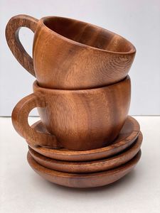 Collection de tasses à café en bois pour le camping, vaisselle artisanale en bois pour les aventures en plein air, la randonnée et les pique-niques - Product Image 3
