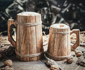 Handcrafted Viking tankard Rustic barrel style Drinking <b>mug</b> for beer Vintage Rustic Barrel Style Classic Drinking <b>Mug</b> For Beer - Product Image 4
