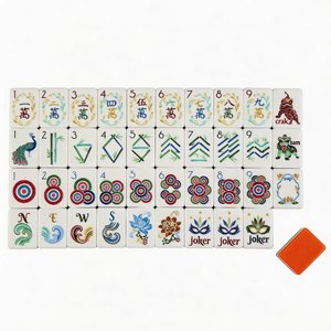 Ensemble <span class=keywords><strong>de</strong></span> tuiles <span class=keywords><strong>de</strong></span> mahjong américaines <span class=keywords><strong>de</strong></span> luxe personnalisées, 166 pièces, tuiles <span class=keywords><strong>de</strong></span> mahjong en acrylique superposées orange et vert, pour soirée <span class=keywords><strong>de</strong></span> jeu, cadeau - Product Image 6