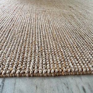 Handwoven Extra Thick Chunky Knit Wool Jute <b>Rug</b> Modern Scandinavian <b>Boho</b> Decor PET Friendly Custom Option Available - Product Image 1