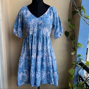 เดรสลำลองฤดูร้อนขายดีสำหรับผู้หญิง ลายพิมพ์บล็อก แขนสั้น ชุดเดรสชายหาดทรงบอยดอลล์แบบเป็นชั้นๆ ราคาโรงงาน - Product Image 1