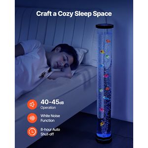 Lampada da Terra con Tubo Sensoriale a Bolle da 1 m, Effetto Acquario, 10 Pesci Galleggianti e 16 Effetti Colore, con Telecomando - Product Image 5