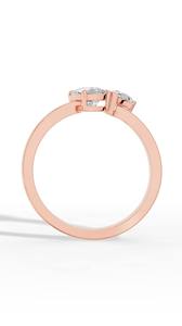 แหวนเพชรทรงลูกแพร์คุณภาพสูง Toi Et Moi พร้อมตัวเรือนเงินแท้ 925 ขายส่ง OEM ผู้ผลิตและจำหน่ายเครื่องประดับชั้นดี - Product Image 4