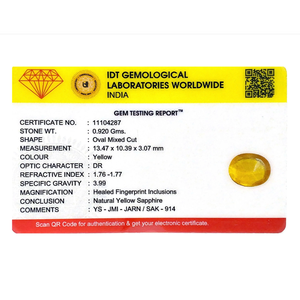 Loose 4 Carat Oval Cut Yellow Sapphire Gemstone for Fine Jewelry - Product Image 4