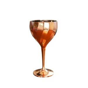 Gobelets à vin en cuivre de style vintage, faits à la main, à long pied, verres en métal, verrerie décorative pour bar - Product Image 4