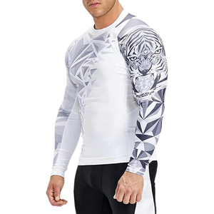 Rohzen Sports Breathable Full Sleeve <b>Compression</b> Rash Guard <b>Men</b> Quick Dry MMA BJJ Digital Printed Athletic Performance <b>Shirt</b> - Product Image 6